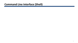 Command Line Interface (Shell)