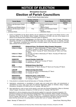 Notice of Election Double Column