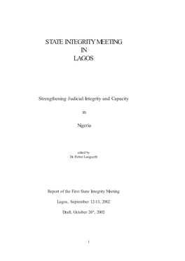 State Integrity Meeting in Lagos