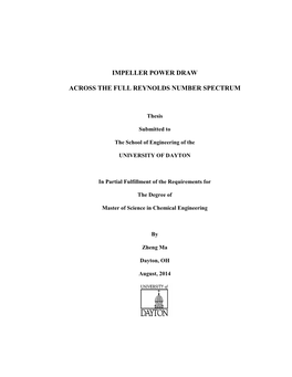 Impeller Power Draw Across the Full Reynolds Number