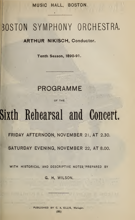 Boston Symphony Orchestra Concert Programs, Season 10, 1890
