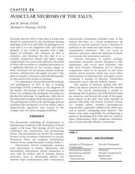 Avascular Necrosis of the Talus Following Arthroscopic Classification