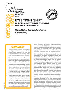 Eyes Tight Shut: European Attitudes Towards Nuclear Deterrence