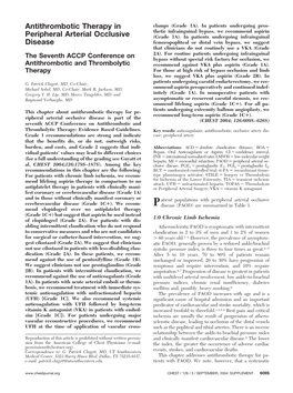 Antithrombotic Therapy in Peripheral Arterial Occlusive