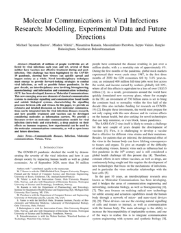 Molecular Communications in Viral Infections Research: Modelling