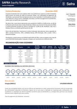 SAFRA Equity Research Carteira Dividendos