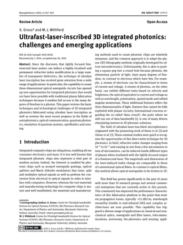 Ultrafast-Laser-Inscribed 3D Integrated Photonics: Challenges and Emerging Applications