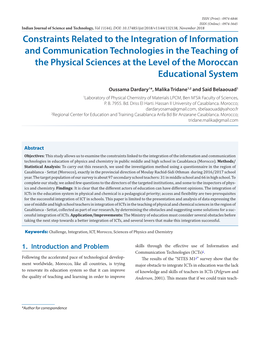 Constraints Related to the Integration of Information and Communication