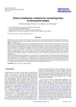 Evidence for Connecting Them to Boxy/Peanut Bulges M