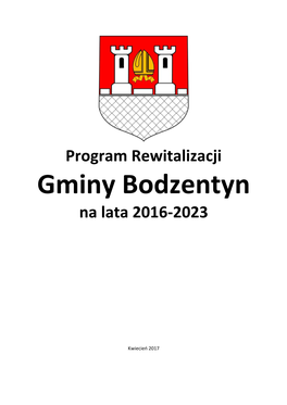 Program Rewitalizacji Gminy Bodzentyn Na Lata 2016-2023„