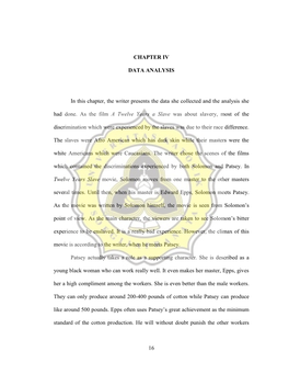 16 CHAPTER IV DATA ANALYSIS in This Chapter, the Writer Presents the Data She Collected and the Analysis She Had Done. As the Fi