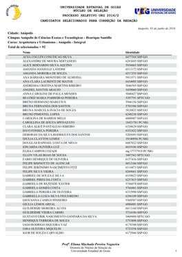 Universidade Estadual De Goiás Processo Seletivo Ueg 2016/2