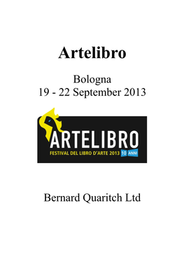 2013 Bologna Artelibro Book Fair List