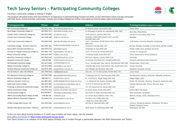 Tech Savvy Seniors - Participating Community Colleges