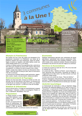 Sainte-Croix, Castanet, Villeneuve-Sur-Vère Sainte-Croix Et Cagnac- Densité : 21,78 Habitants/Km2 Desserte Routière : D600, D27 Et D3 Les-Mines