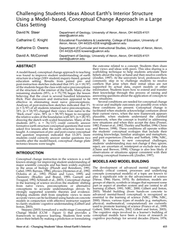 Challenging Students Ideas About Earth's Interior Structure Using a Model-Based, Conceptual Change Approach in a Large Class Setting