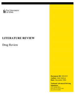 LITERATURE REVIEW Drug Review