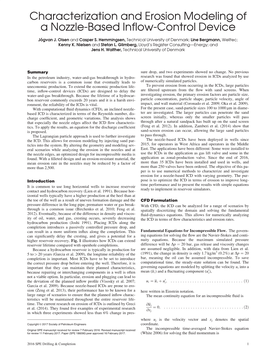 Characterization and Erosion Modeling of a Nozzle-Based Inflow-Control Device