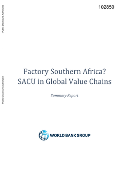 Factory Southern Africa? SACU in Global Value Chains