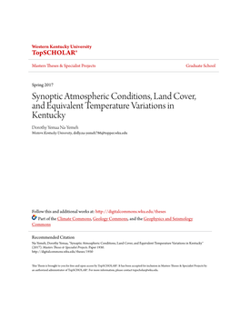 Synoptic Atmospheric Conditions, Land Cover, and Equivalent