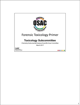 Primer on Forensic Toxicology