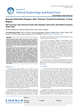 Henoch-Schonlein Purpura After Tetanus Toxoid Vaccination