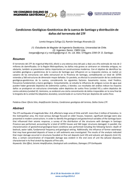 Condiciones Geológicas-Geotécnicas De La Cuenca De Santiago Y Distribución De Daños Del Terremoto Del 27F