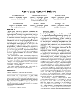 User Space Network Drivers