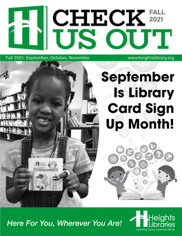 September Is Library Card Sign up Month!