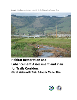 Habitat Restoration and Enhancement Assessment and Plan for Trails Corridors City of Watsonville Trails & Bicycle Master Plan