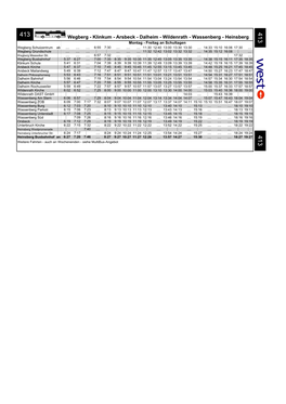 Wegberg - Klinkum - Arsbeck - Dalheim - Wildenrath - Wassenberg - Heinsberg Montag - Freitag an Schultagen Wegberg Schulzentrum Ab