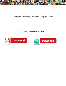 Complete Barclays Premier League Table