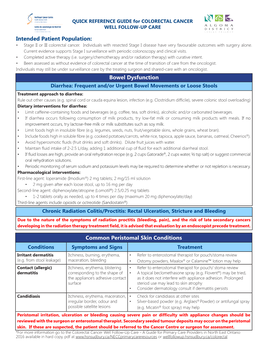 Intended Patient Population: Common Peristomal Skin Conditions Bowel Dysfunction