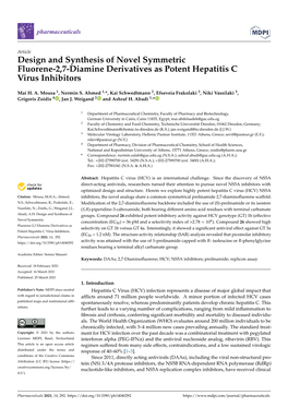 Design and Synthesis of Novel Symmetric Fluorene-2,7-Diamine Derivatives As Potent Hepatitis C Virus Inhibitors