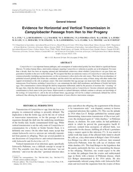 Evidence for Horizontal and Vertical Transmission in Campylobacter Passage from Hen to Her Progeny