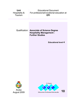 Eindtermendocument EPI Unit H&T FS Niveau 4 14 Mei 2009