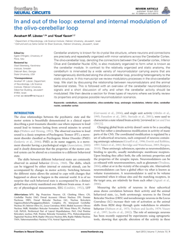 External and Internal Modulation of the Olivo-Cerebellar Loop