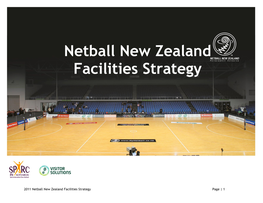 Netball New Zealand Facilities Strategy