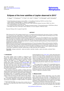 Eclipses of the Inner Satellites of Jupiter Observed in 2015? E