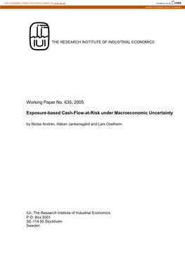 Exposure-Based Cash-Flow-At-Risk Under Macroeconomic Uncertainty