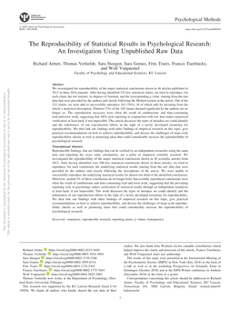 The Reproducibility of Statistical Results in Psychological Research: an Investigation Using Unpublished Raw Data