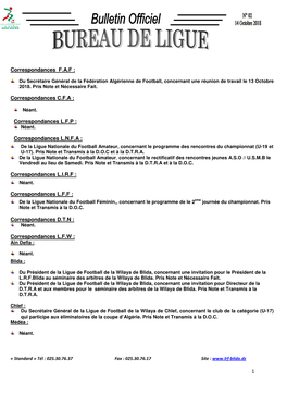 Correspondances LNFA