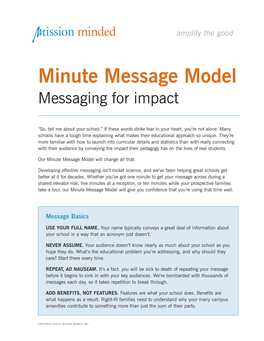 Minute Message Model Messaging for Impact