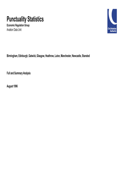 Punctuality Statistics Economic Regulation Group Aviation Data Unit