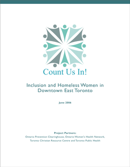 Inclusion and Homeless Women in Downtown East Toronto