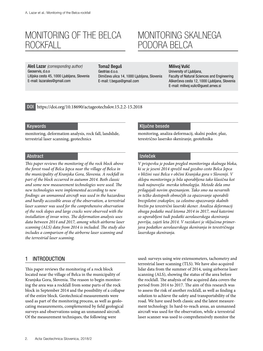 Monitoring of the Belca Rockfall