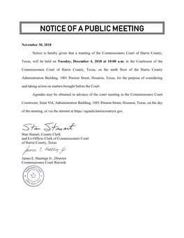 Notice of a Public Meeting