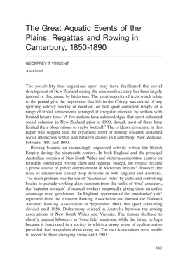 Regattas and Rowing in Canterbury, 1850-1890