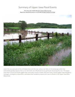 Download Printable Version of the Summary of Upper Iowa Flood