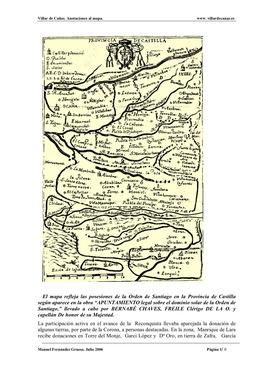 El Mapa Refleja Las Posesiones De La Orden De Santiago En La Provincia